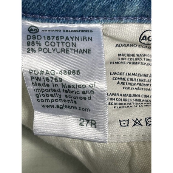 AG Adriano Goldschmied The Mari Jeans Womens 27R High Rise Straight Blue Tie Dye - Picture 5 of 11